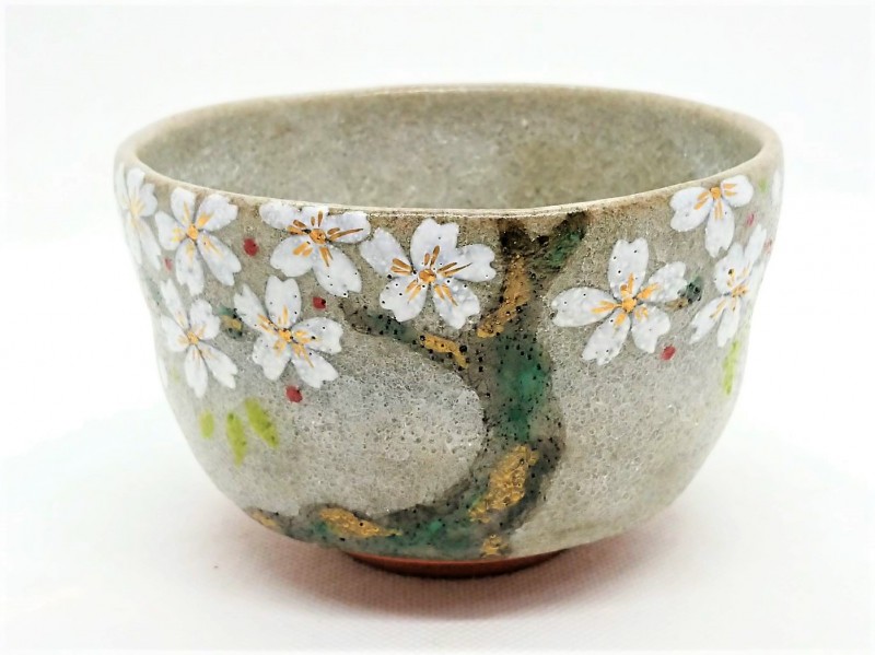 古稀釉桜抹茶碗