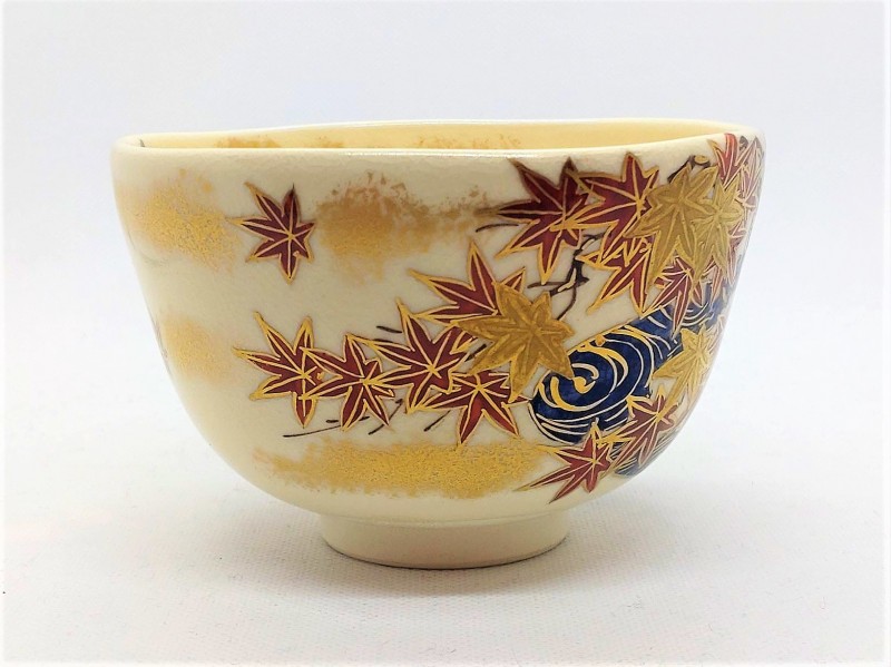 流水紅葉　抹茶碗3